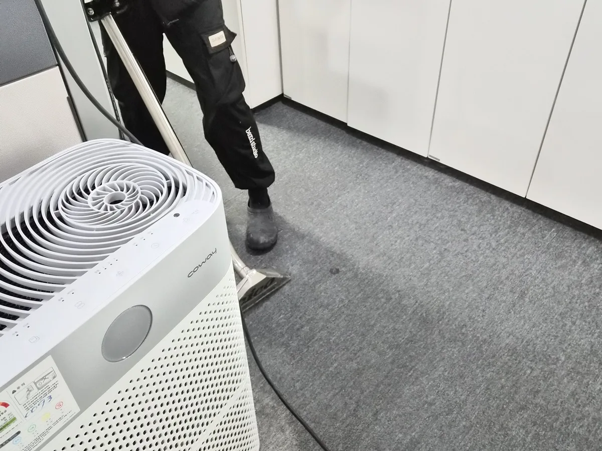 가평군 조종면 사업장 로비·복도 카페트 바닥 위생청소 사례 - 행진크린